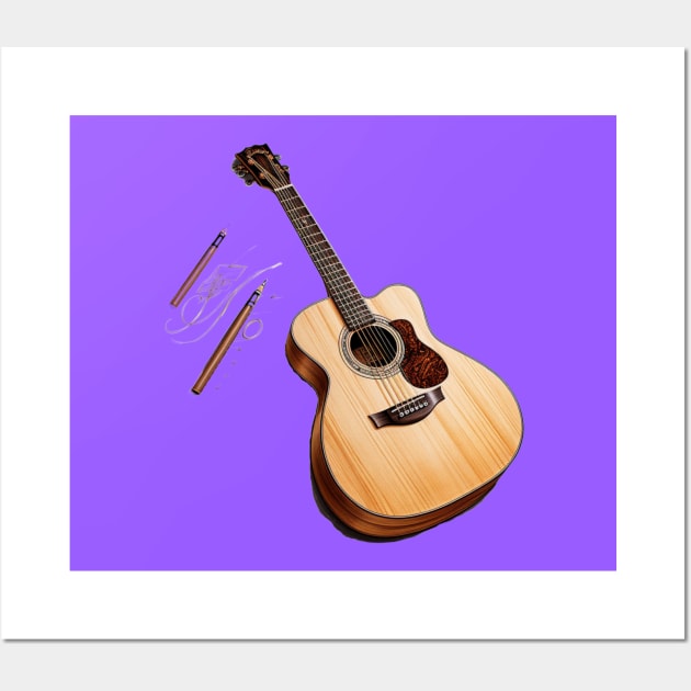 Acoustic Guitar Wall Art by ICE TV